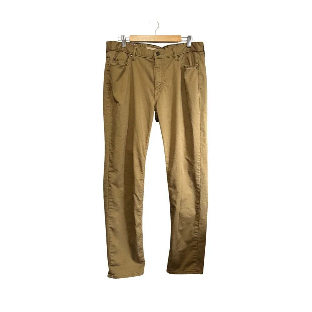 Banana Republic Travel‎ Jean Mens 36x30 Khaki Tan Excellent Slim Fit Stretch